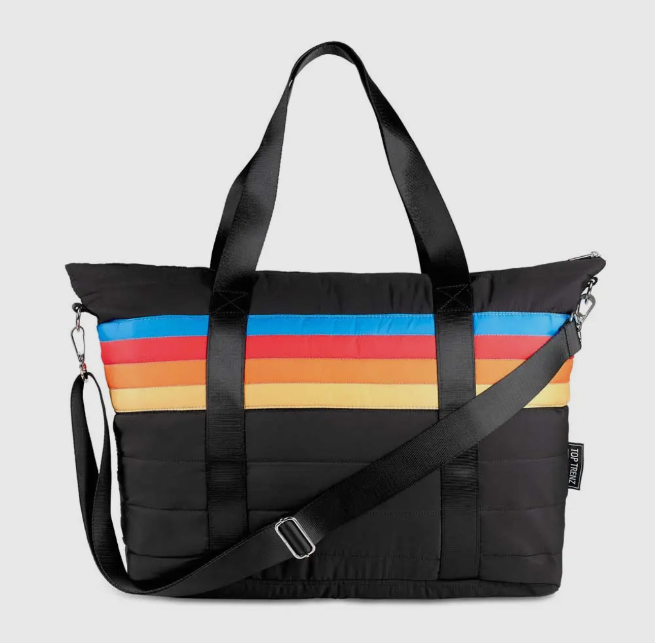 Puffer Tote Bag Retro Stripe