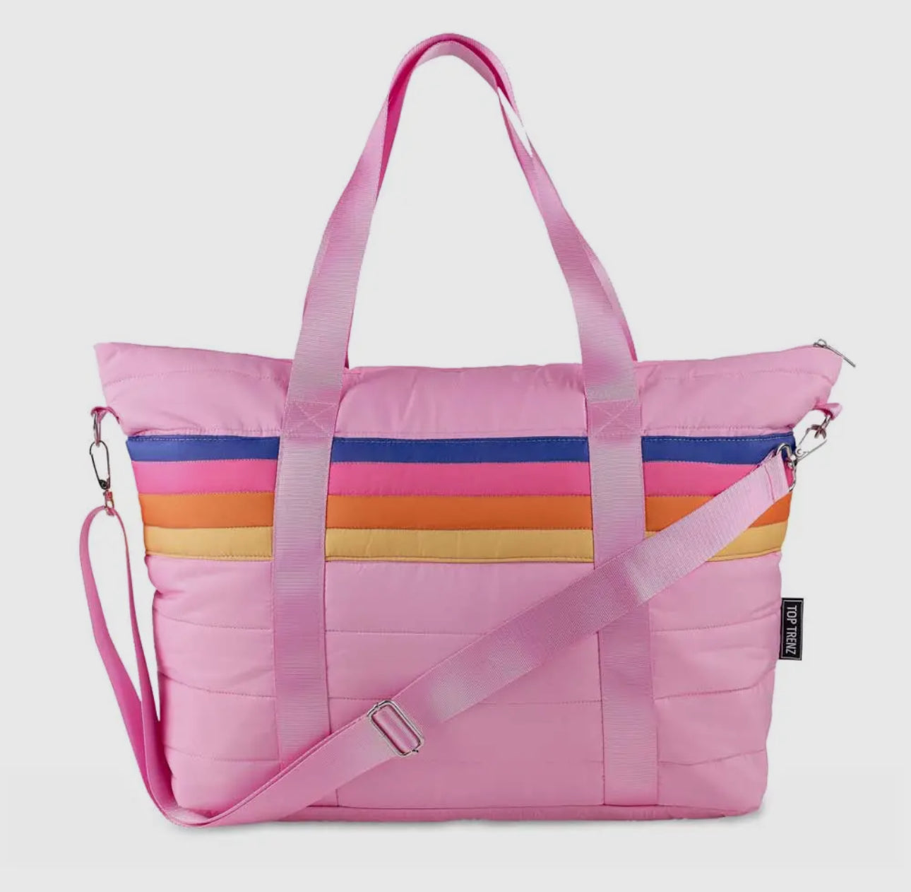 Puffer Tote Bag Retro Stripe