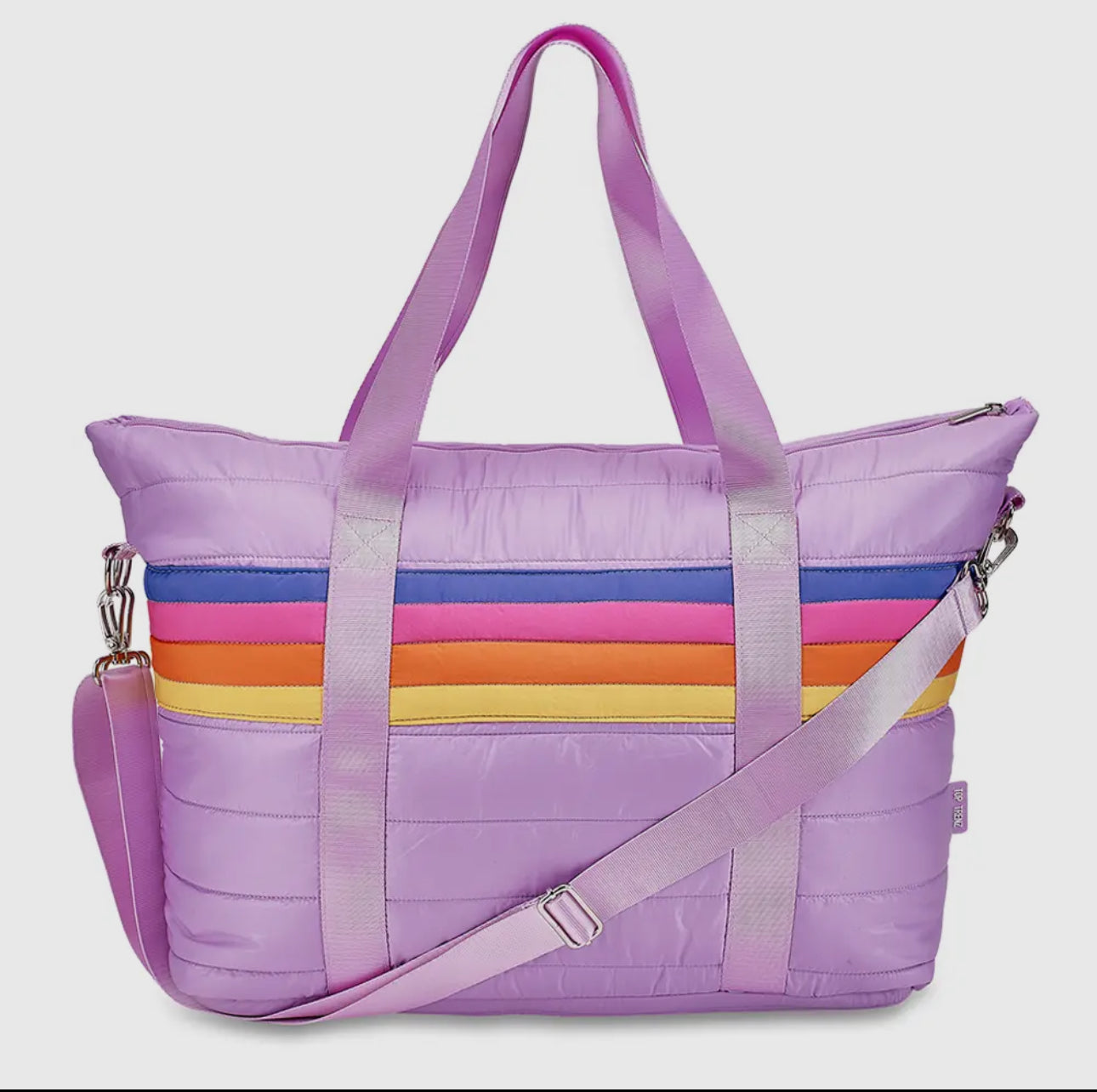 Puffer Tote Bag Retro Stripe