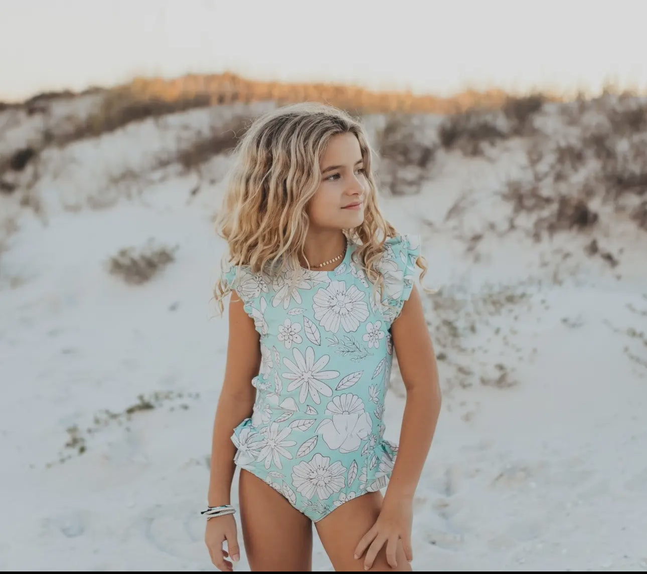 Mint Floral One-Piece Swimsuit
