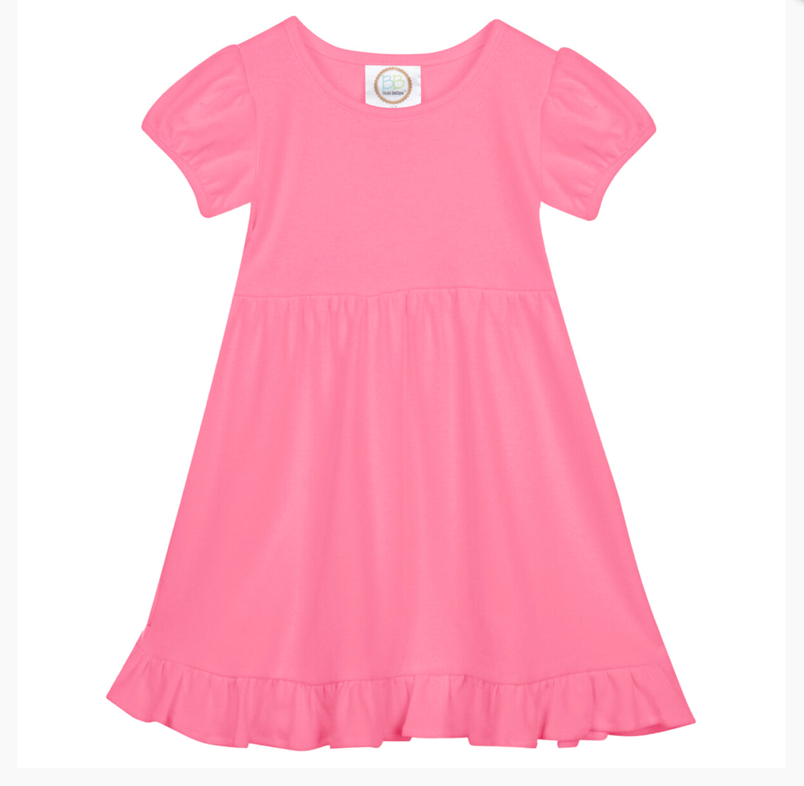 Puff Sleeved Ruffle Dress