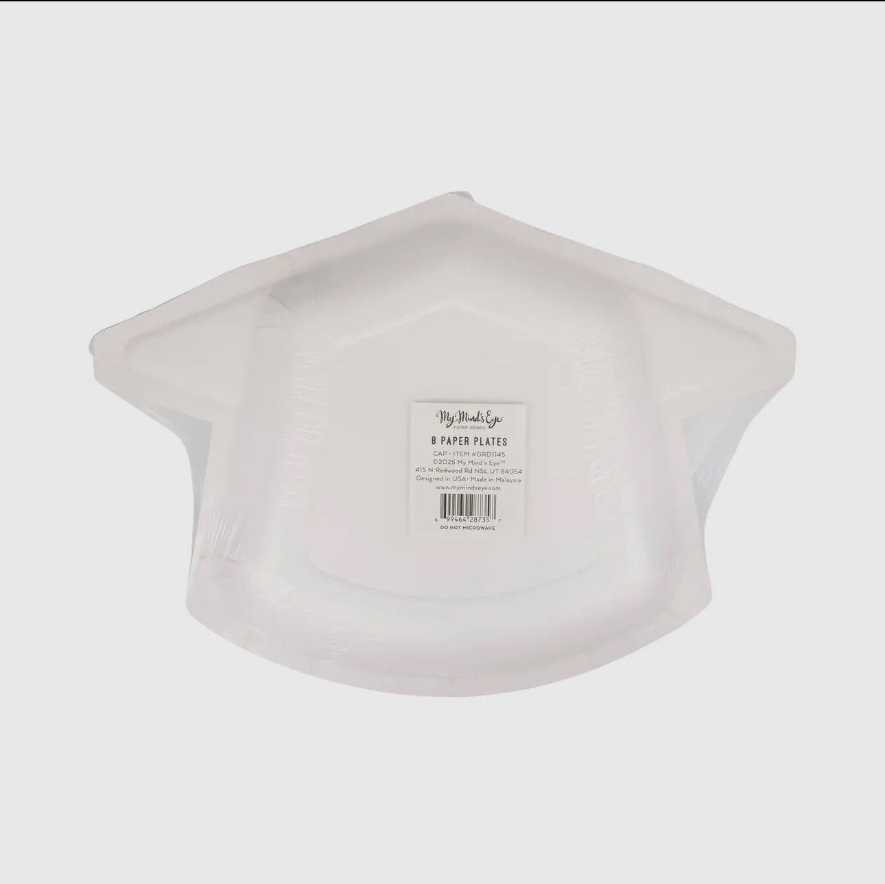 White Graduation Cap Plates
