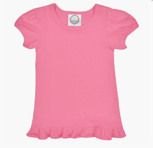 Short Sleeve Ruffle Tee Shirt